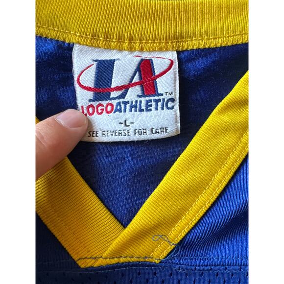 Vintage NFL LA Rams #36 Bettis USA Made Logo Athletic L Blue Football Jersey - Picture 3 of 9